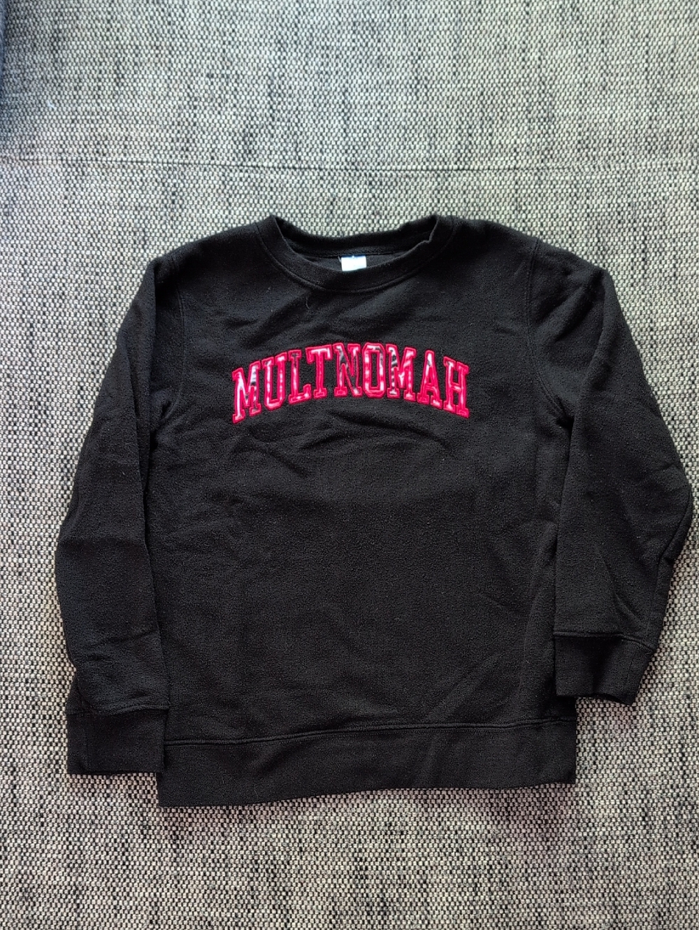 Kids Black Sweatshirt with Red 'MULTNOMAH' Applique